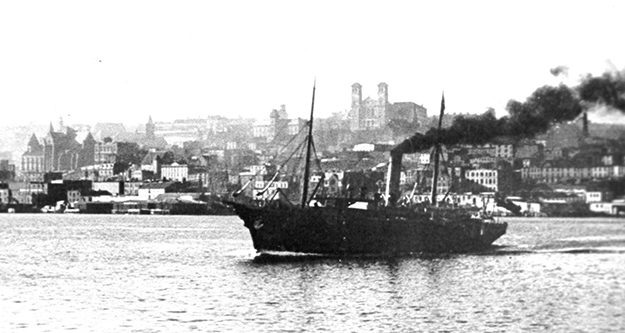 the ss fife sailing away from shore