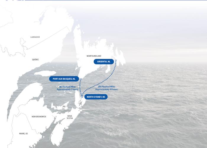 Marine Atlantic Sailing Route Map