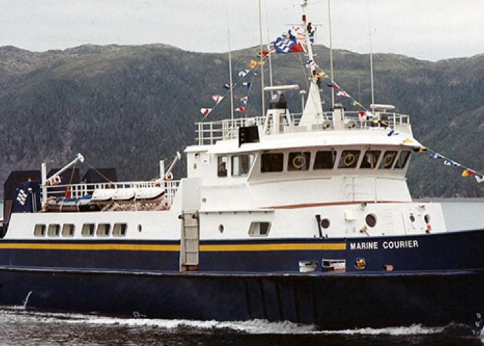 Courier sailing away from shore