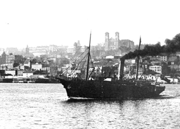 the ss fife sailing away from shore
