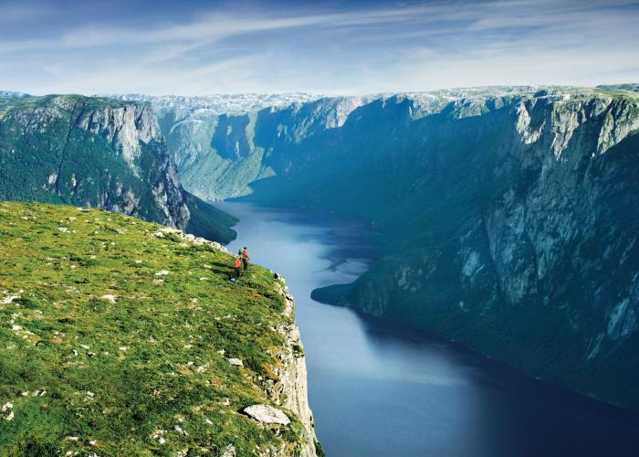 cliffs with water and more cliffs in the background