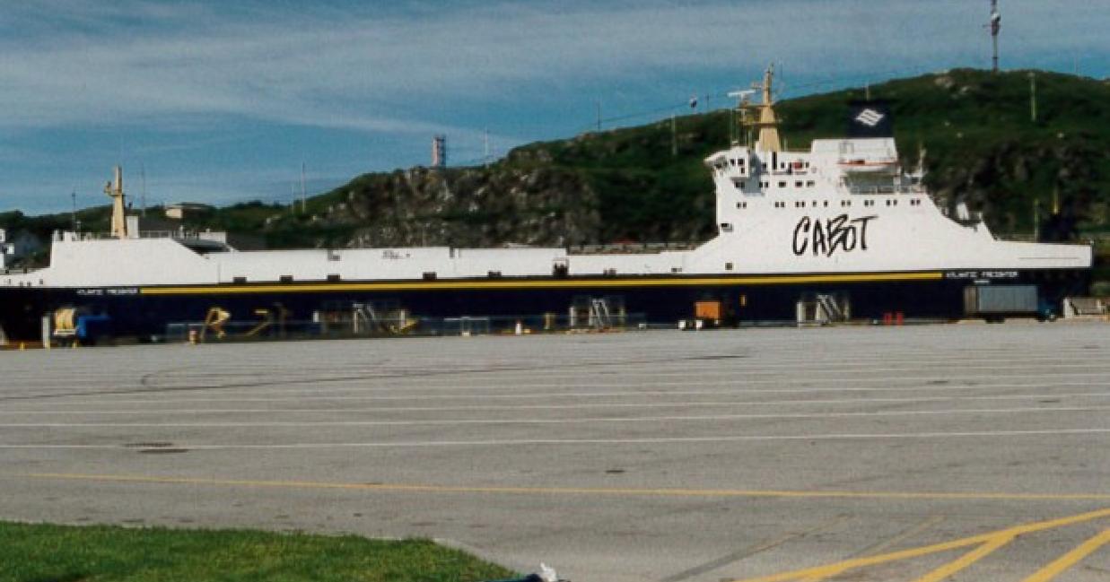 Empty cargo ship docked