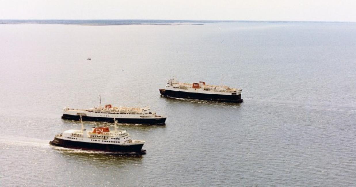 the maud sailing with two other ships