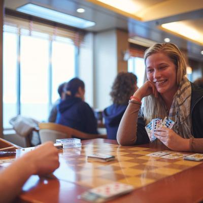 People playing board games