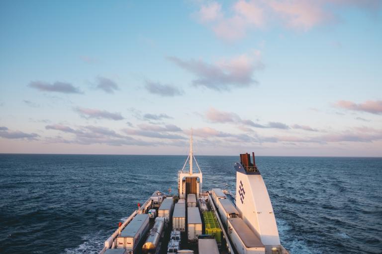 View behind ship during a commercial sailing.