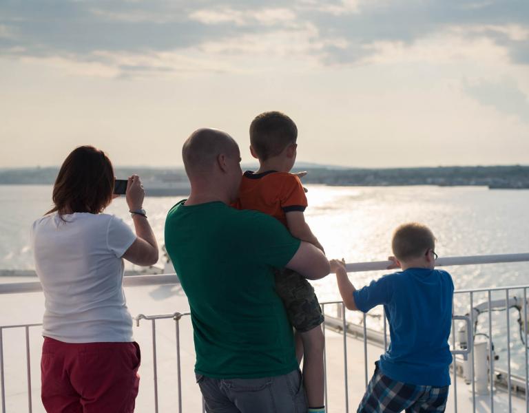 A family looking at the landscape