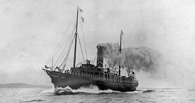 Black and white image of the SS Bruce