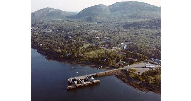 Image: Aerial view of dock at Bar Harbor, Maine