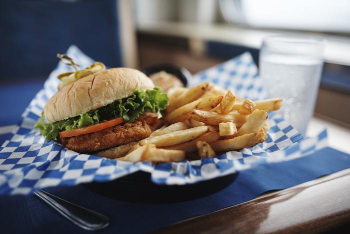 Chicken Burger and Fries