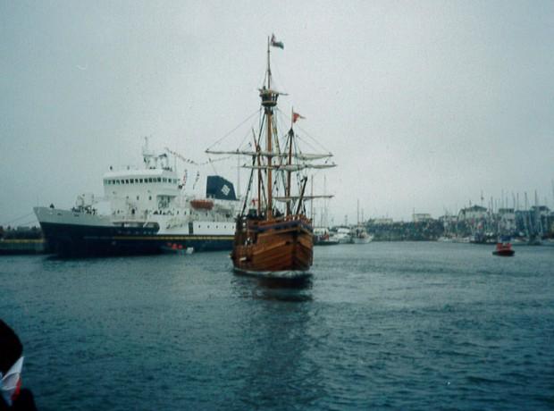 MV Northern Ranger Vessel beside a wooden boat
