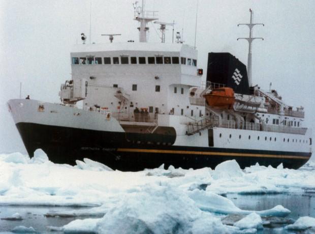 The MV Northern Ranger going through ice 