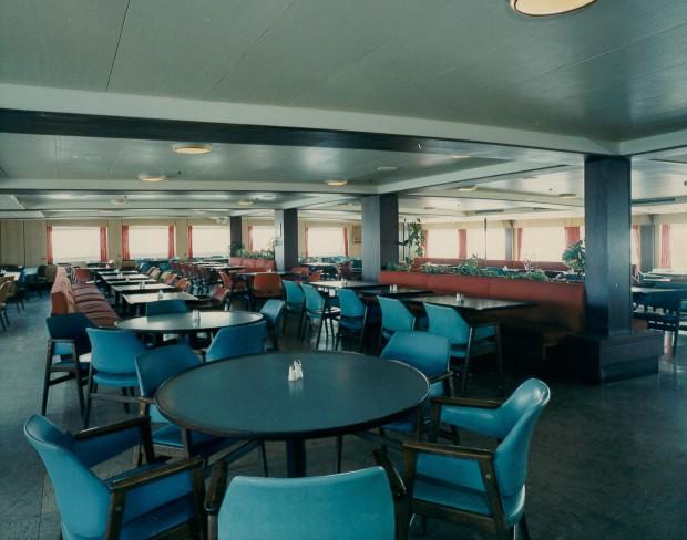 Inside the lunch area of the MV Lucy Maud Montgomery