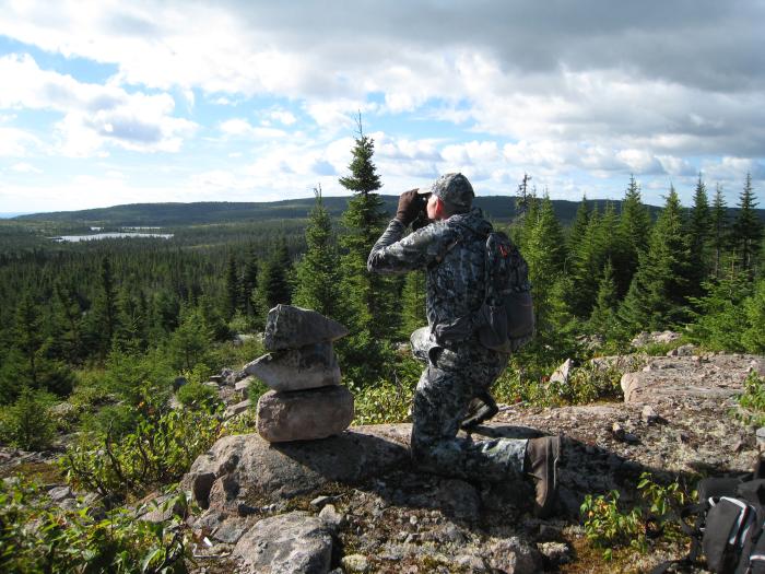 Man on lookout while hunting