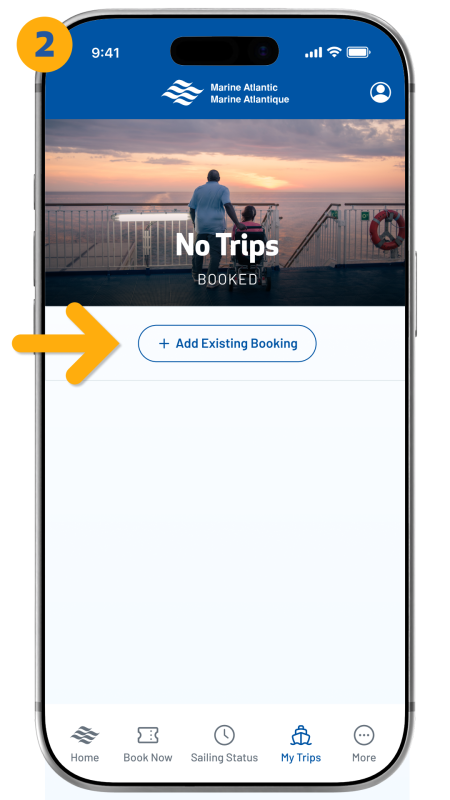 arrow pointing to add booking details button