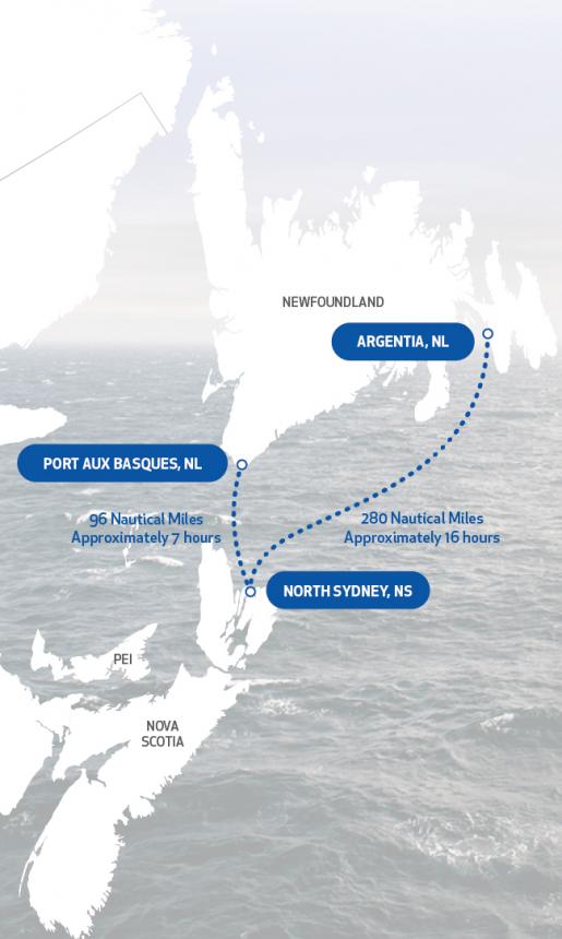 Marine Atlantic Sailing Route Map