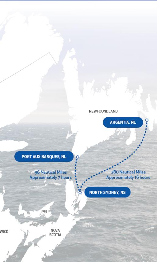 Marine Atlantic Sailing Route Map