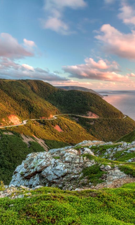 Coastal view of the Cabot Trail in Nova Scotia